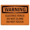 Signmission OSHA Warning Sign, 3.5" Height, 5" Width, Electric Fence Do Not Climb Do Not Touch, Landscape OS-WS-D-35-L-12086 - alternate 1